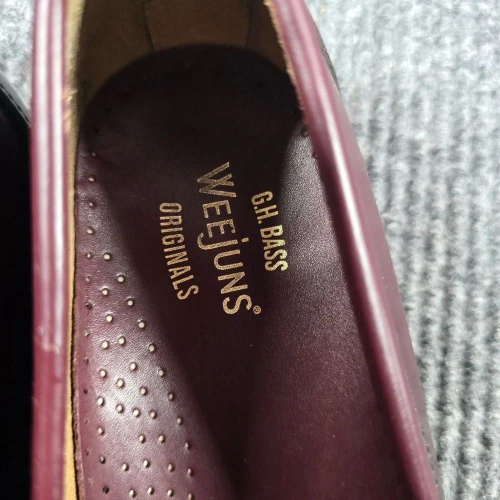 G.H. Bass Weejuns Larson Shoes Mens Size 10.5 D Burgundy Leather Dress Loafers